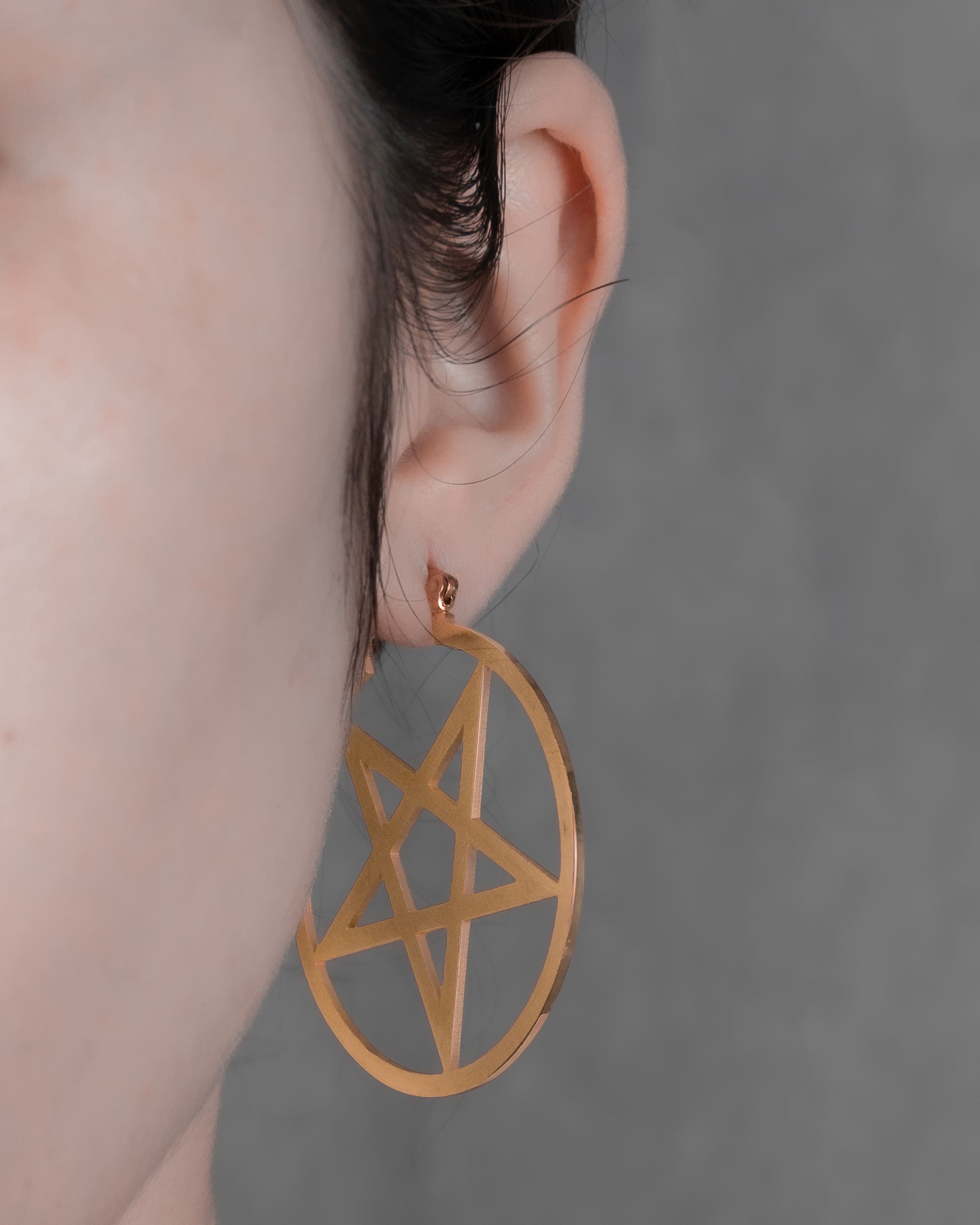 Gold Pentagrama (Acero Inoxidable) | Aritos