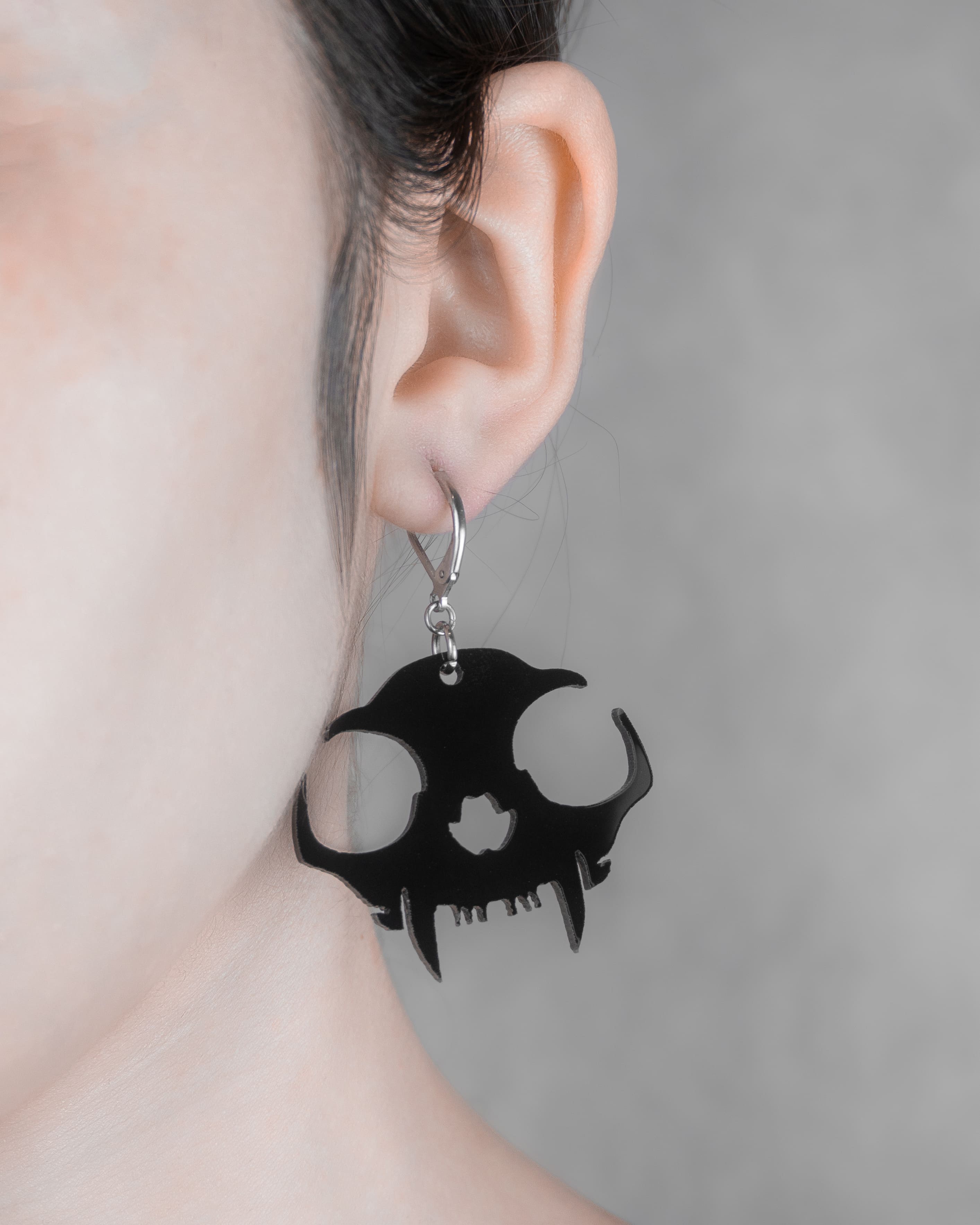 Skull Cat | Aritos y Collar
