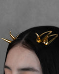 Gold Helix y Horns | 2 Pares de Pinzas