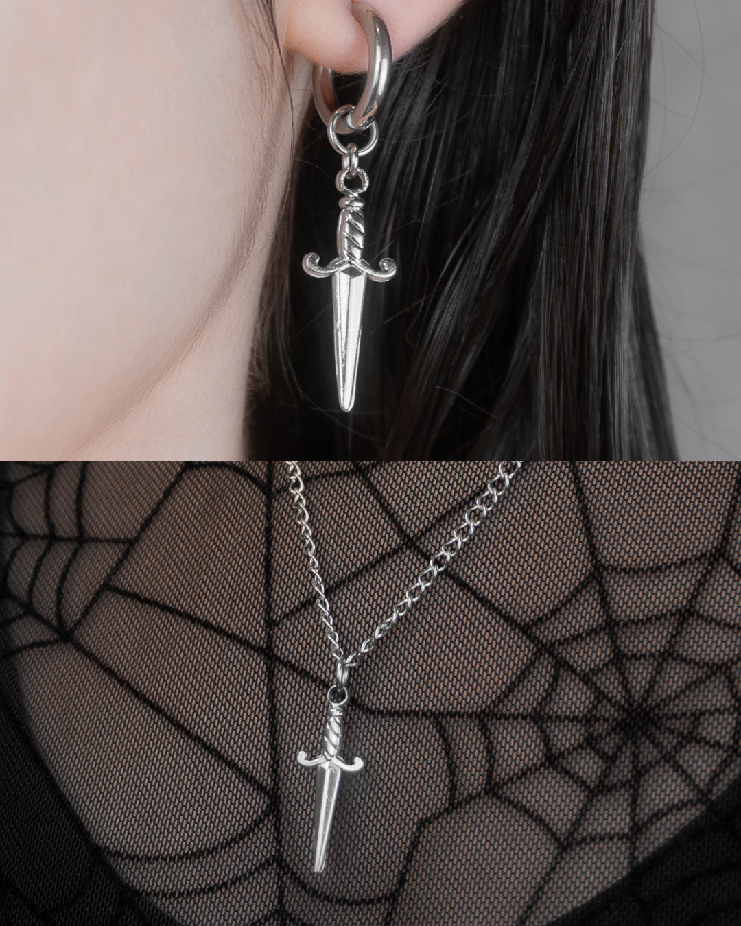 Daga (Acero Inoxidable) | Aritos y Collar